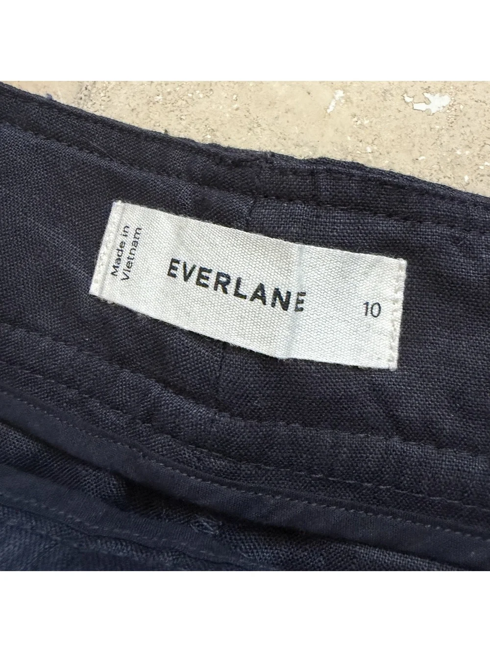 Everlane Linen Way-High Wide-Leg Drape Pants Trousers Black Women's Size 10